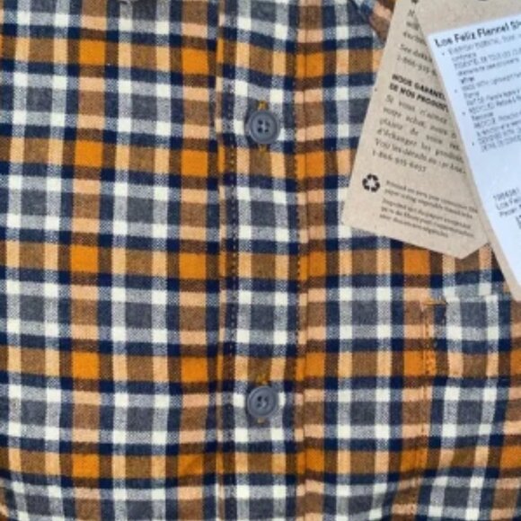 NWT prAna LOS FELIZ Flannel Long Sleeve Shirt Pecan Pie Brown Plaid Small - Picture 2 of 4